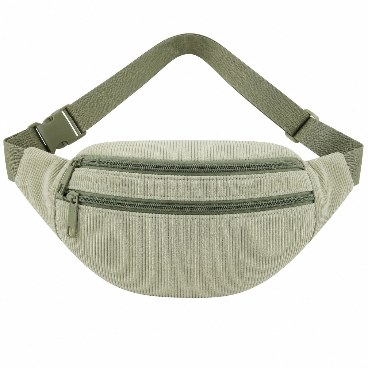 Marsupio 32 x 15 x 15 cm in velluto a coste verde con cintura regolabile