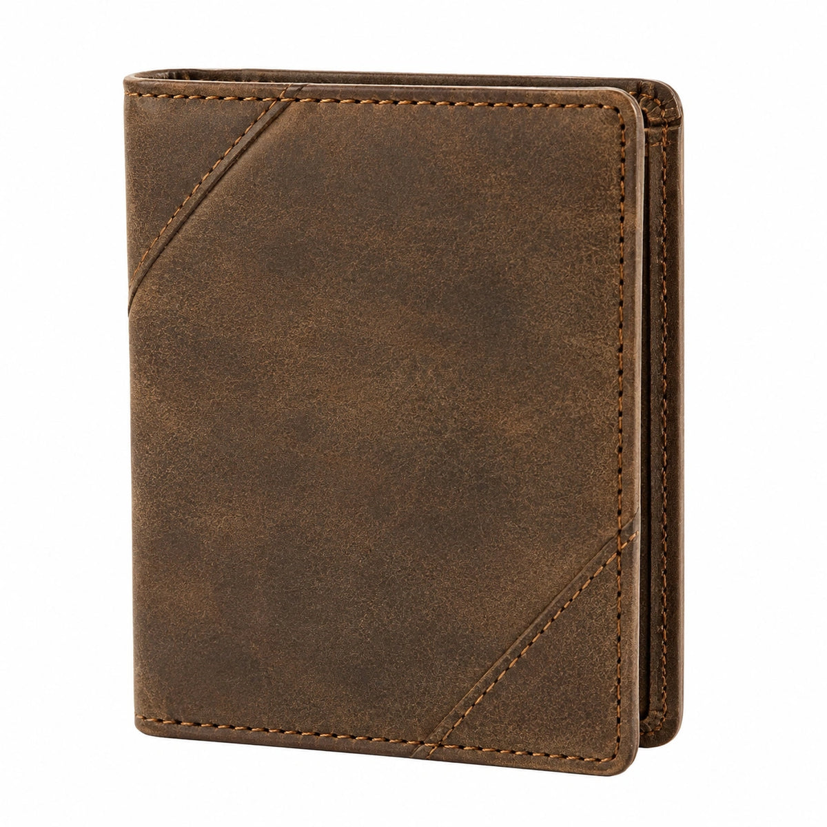 Portafoglio da uomo 11 x 9 cm in pelle marrone - Bifold compatto